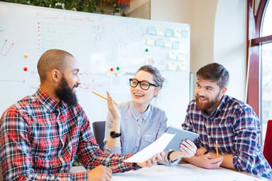 employees having a discussion
