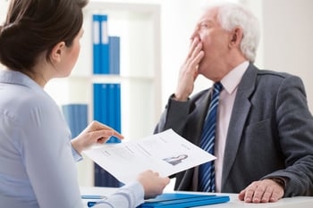 View of bored boss during job interview-2