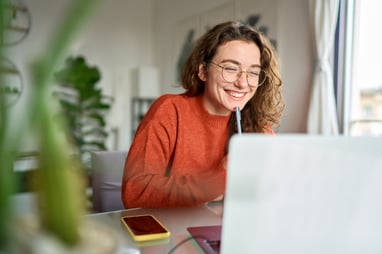 Woman working from home