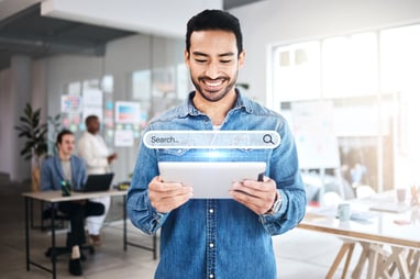 Man utilizing a search engine