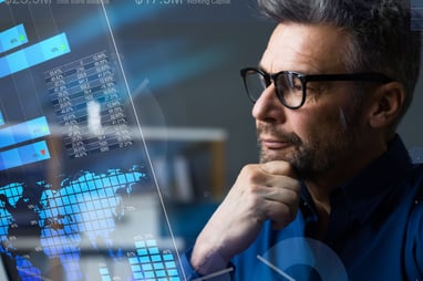 business leader reviewing data