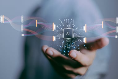 generative ai chip hovering over a hand