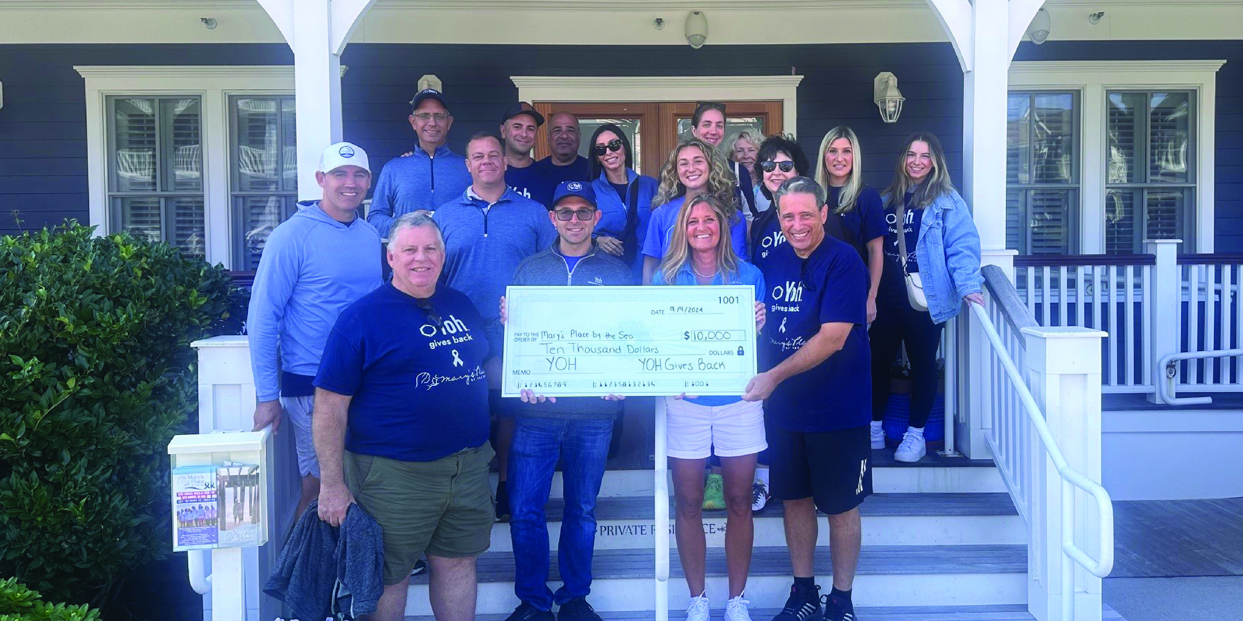 Yoh's New Jersey, New York, and Fintech teams raised $10,000 to support Mary's Place by the Sea.